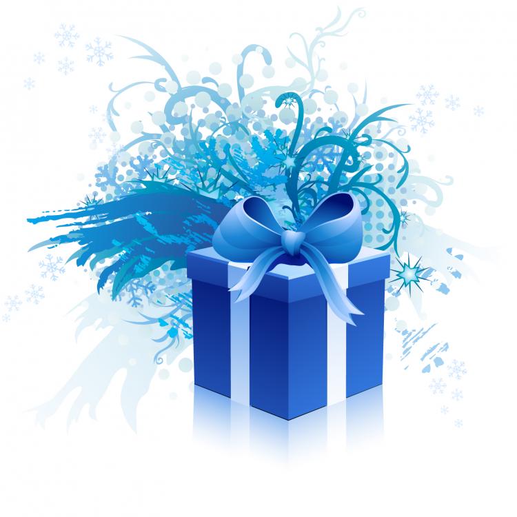 free vector Free Blue Gift Box Vector Material